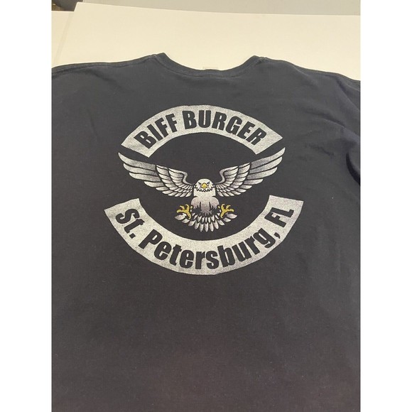 Vintage Biff Burger St Petersburg FL Graphic T-Shirt 2XL XXL Motorcycle - Picture 13 of 16
